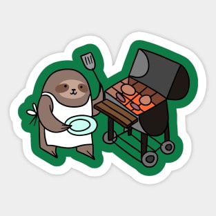 Sloth Cooking on the Grill Sticker